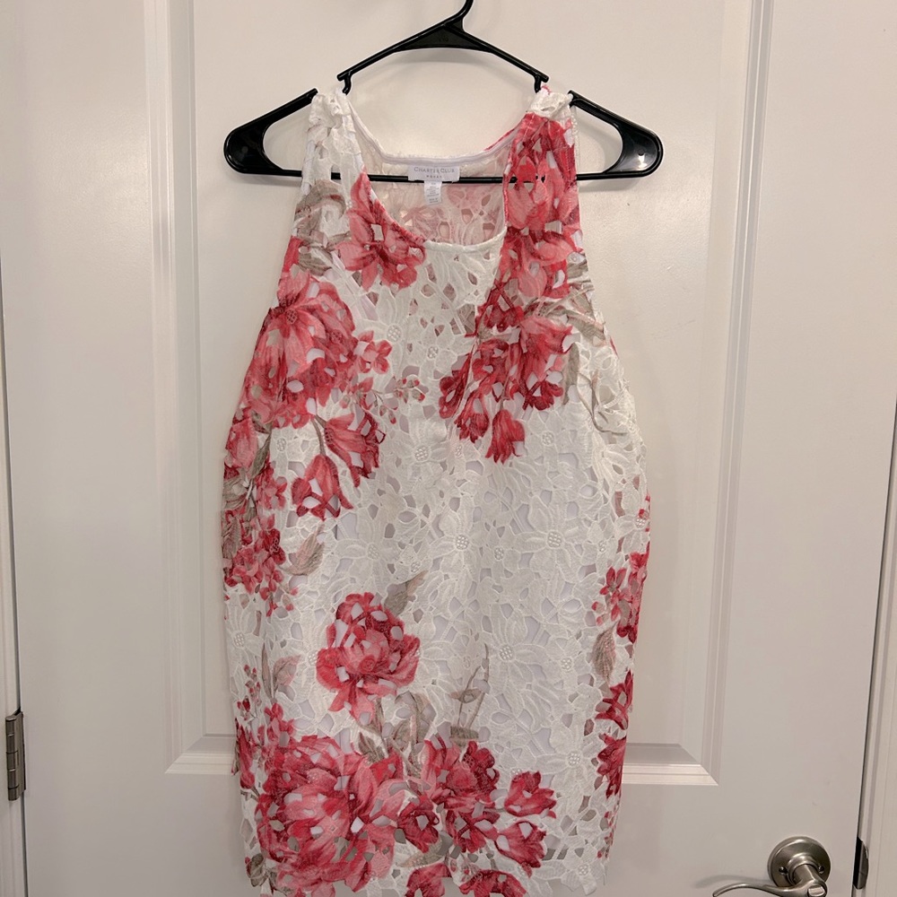 Charter Club Woman Sleeveless Floral Print Blouse 3X